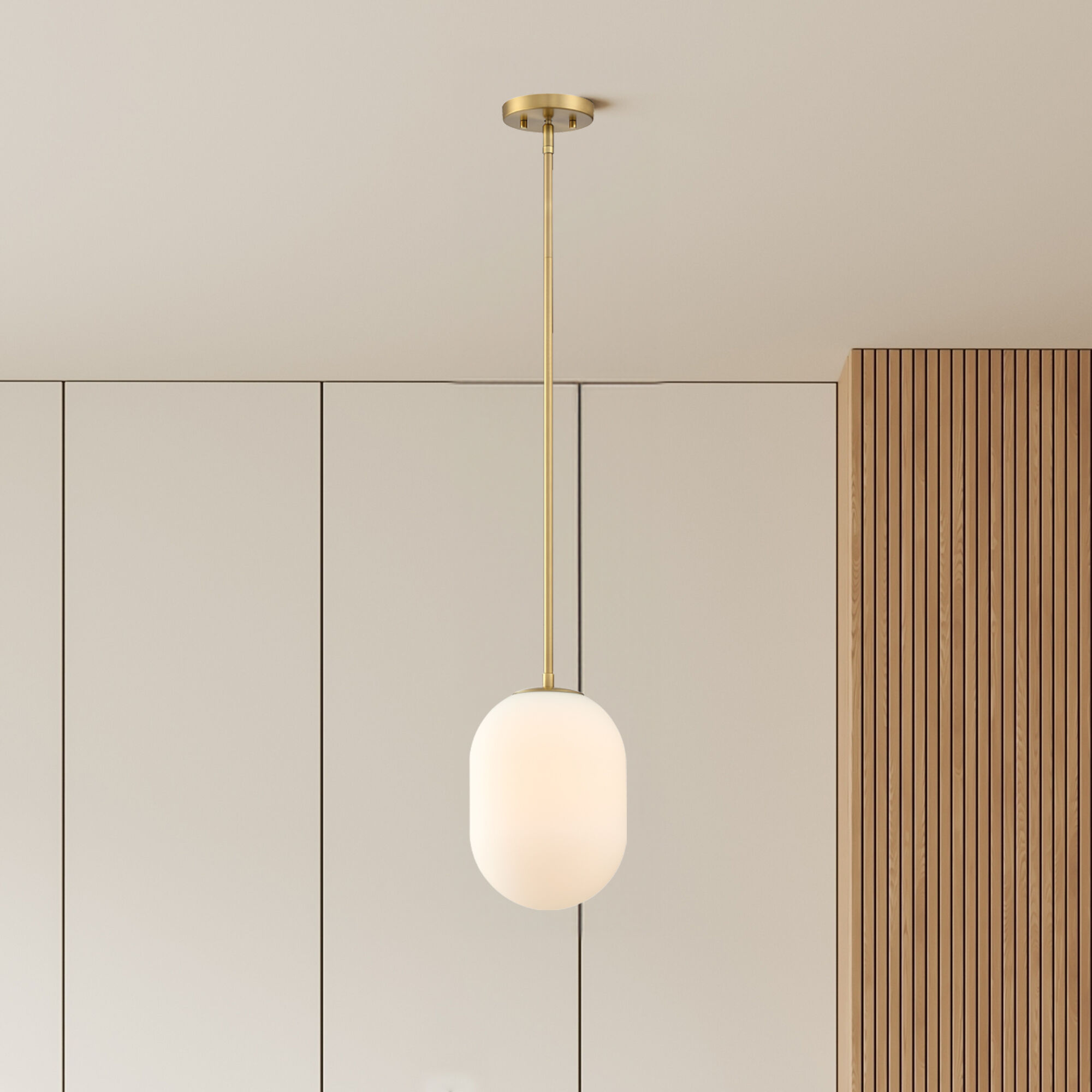 Noor 1 Light 8.5 inch Brushed Gold Pendant Ceiling Light